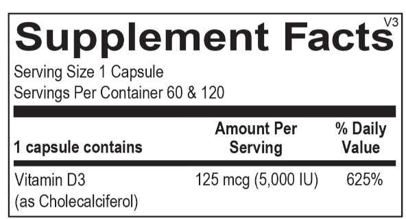 Ortho Molecular Vitamin D3 5000 IU Capusle