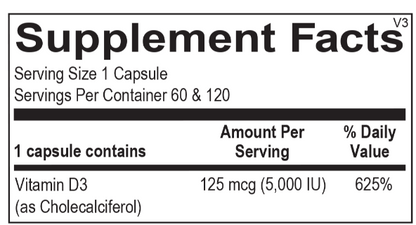 Ortho Molecular Vitamin D3 5000 IU Capusle