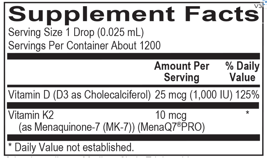 Ortho Molecular Liquid Vitamin D3 with K2